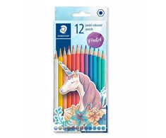 Spalvoti pieštukai STAEDTLER , šešiabriauniai, pastelinės spalvos , 12 vnt.