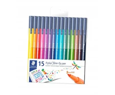 Staedtler Triplus flomasteriai, 15 spalvų, ryškūs