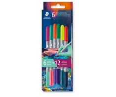 Staedtler Žymekliai "3280", 12 spalvų, dvipusiai, 1-3 mm