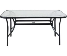 Stalas grūdinto stiklo stalviršiu 150x90x70cm juodas