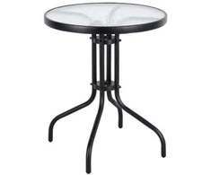 Stalas grūdinto stiklo stalviršiu D60x70cm pilkas