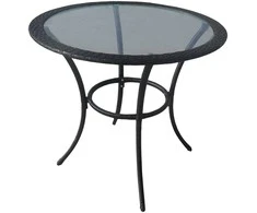 Stalas grūdinto stiklo stalviršiu D80x74cm žemės rudas