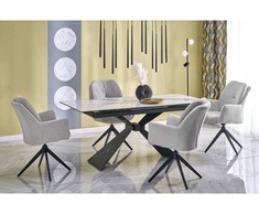 Halmar Stalas LUCIANO Extension Baltas Marmuras / Juoda