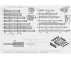 Ball bearing slide h45 push to open l-400mm
