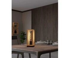 Stalinis šviestuvas EGLO Nafferton, 1 x E27, 40W, juodos/ medžio sp., 10 x 10 x 28 cm