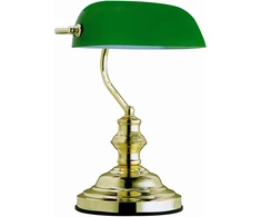 Stalinis šviestuvas GLOBO Antique, 1 x E27, 60W, žalios/ žalvario sp., 25 x 19 x 36 cm
