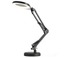 Bikuvalt 10W LED stalo šviestuvas AURIQ LOUPE, juodas, 3000/4000/6500K, dimeriuojamas