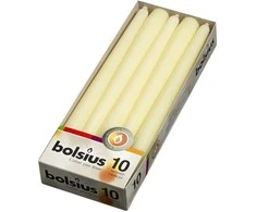 Stalo žvakės Bolsius Ivory, 5 h, 170 mm, 10 vnt.
