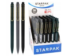 Starpak Automatinis mokyklinis juodas gelinis rašiklis