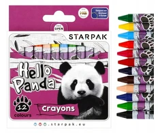 Starpak Hello Panda vaško kreidelės, 12 spalvų