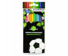 Starpak pieštukiniai pieštukai 12 spalvų, futbolo tema