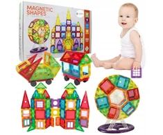 Stator Dideli MAGNETINIAI BLOKELIAI Mokomoji konstrukcija 3D rinkinys PLOKŠČIAI 106 ELEMENTAI.