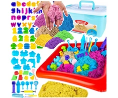 Stator Kinetic Sand 4,5kg SET XXXL SANDBOX plaukimo baseinas PELIETI SKAIČIAI RAIDĖS