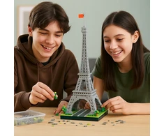 STATYBINIAI BLOKAI EIFELIO BOKŠTAS PARYŽIAUS ARCHITEKTŪRA XXL 40 CM PASTATAS 8+