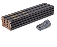 Statybiniai pieštukai + drožtukas HB 180 mm OCTAGON 12 vnt. DIY-PC2OC18GH/S12T