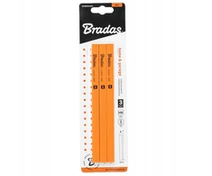 Statybinis pieštukas HB 180 mm AŠTUONKAMPIS 3 vnt. ORANŽINIS „DIY-PC2OC18OR/3B“