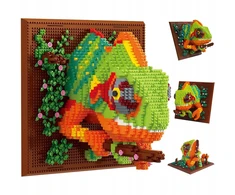 STATYBINIŲ KLALŲ RINKINYS, 3D SIENŲ DAILĖ, CHAMELEONAS, STATYBINIS ŽAISLAS