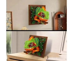 STATYBINIŲ KLALŲ RINKINYS, 3D SIENŲ DAILĖ, CHAMELEONAS, STATYBINIS ŽAISLAS