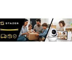 Stazer ELEKTRONINĖ AUKLĖ SU SUKIAMA KAMERA BABY MONITORIUS 5" HD LCD EKRANAS