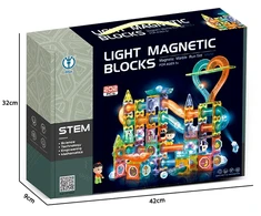 Stem Magnetiniai konstruktoriai su šviečiančiomis detalėmis, 202 el.