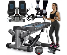 Stepperis su pasipriešinimo gumomis ir LCD ekranu DH Line STEP 1, reguliuojamas aukštis, neslystančios pedalų platformos