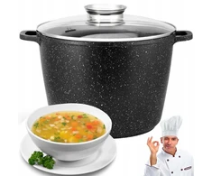 Sternhoff DIDELIS MARMURINĖS PUODAS SU DANČIU INDUKCINIŲ DUJŲ NELIPAUS AROMATO RANKENĖLĖLE 28cm 10L