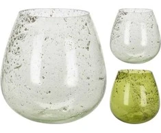 Stiklinė žvakidė, 2 spalvų, 13 cm