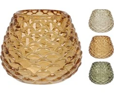 Stiklinė žvakidė, 3 rūšys, 9 cm