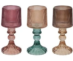 Stiklinė žvakidė CANDY COLOUR, 3 spalvos