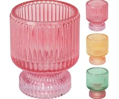Stiklinė žvakidė CANDY COLOUR, 3 spalvos