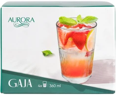 Stiklinės AURORA Gaja, 360 ml, 4 vnt