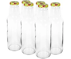 Stikliniai buteliai su užsukamais met.dangteliais Biowin 750ml/6vnt.