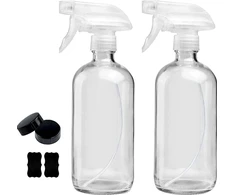 STIKLINIS BUTELAS SU PURŠKTUVIU 2X500ML SKAIDRUS SKYSČIŲ MILKAI