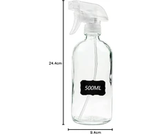 STIKLINIS BUTELAS SU PURŠKTUVIU 2X500ML SKAIDRUS SKYSČIŲ MILKAI