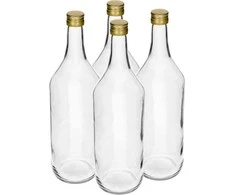 Stiklinis buteliai su kamščiu Browin 1L/4vnt.