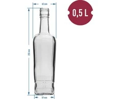 Stiklinis butelis su metal. dangteliu Pryncypalna Browin 500ml/6vnt.