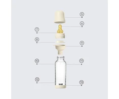 Stiklinis buteliukas nuo pilvo dieglių 240 ml Ivory BIBS Boheme Ivory
