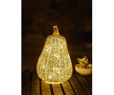 Stiklinis dekoras su LED Moliūgas Gold Pear Luxform 3xAAA/bat.nėra komp. aukso spalvos