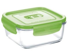 Stiklinis indas maistui laikyti Purebox Luminarc 1.22L žalias