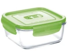 Stiklinis indas maistui laikyti Purebox Luminarc 0.76L žalias