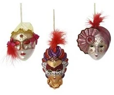 Nežinomas Eglutės žaisliukas Mask, 10 cm, stiklas