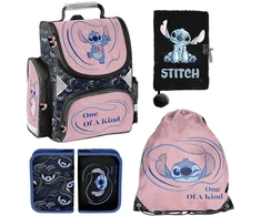 „Stitch Paso“ mokyklinis rinkinys, mokyklinis krepšys, dienoraštis, pieštukų dėklas su priedais