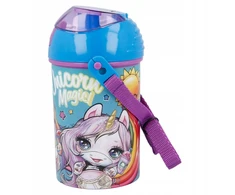 Stor Bidonas su šiaudeliu "poopsie Vienaragis" 450 ml su dirželiu