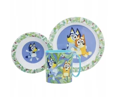 Stor BLUEY DOG AND BINGO pusryčių ir vakarienės rinkinys mikrobangų krosnelei, puodelis 265 ml