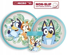 Stor Bluey mikrobangų pusryčių rinkinys. Neslystanti lėkštė + dubuo + puodelis