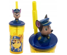 Spin Master Stor Chase Paw Patrol vaikiškas geriamojo šiaudelio puodelis su šiaudeliu 3D šiaudeliu 360ML