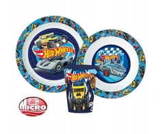 Stor HOT WHEELS CARS pusryčių ir vakarienės indų rinkinys mikrobangėms 3in1