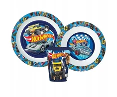 Stor HOT WHEELS CARS pusryčių ir vakarienės indų rinkinys mikrobangėms 3in1