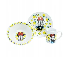 Stor Keraminis rinkinys vaikams, puodelis, dubuo, lėkštė, Minnie Sunshine, Mickey Mouse