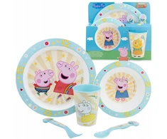 Stor Peppa Pig Pepa PIG pusryčių rinkinys su mikrobangų krosnelės stalo įrankiais